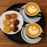 Coffee served on a tray